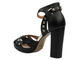 Dámské kožené sandály na podpatku - Badura 4642-69 Black with Zipper