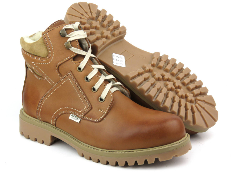Pevné pánské trekové boty s vlnou - HELIOS Komfort 816-2, hnědé