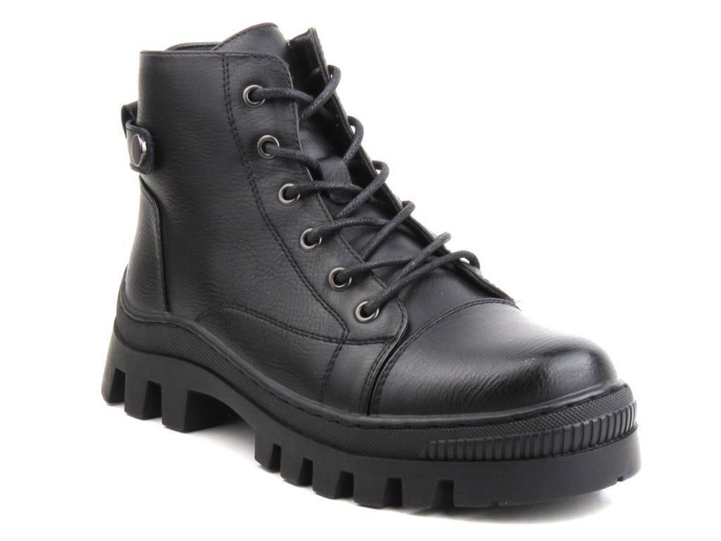 Zateplené dámské kotníkové boty - Potocki 23-12168, černé