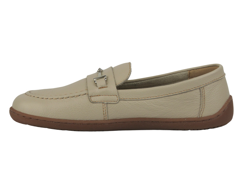 Dámské mokasíny Barefoot 1458 béžová kůže – klasická elegance