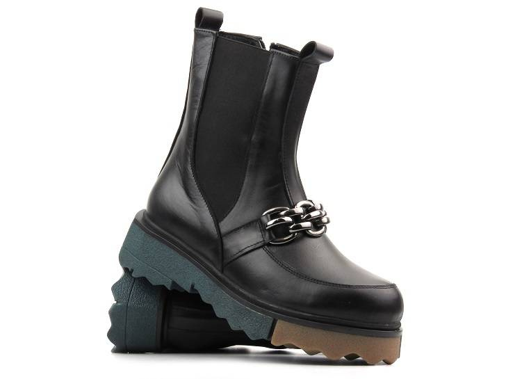 Dámské kotníkové boty zdobené řetízkem - VENEZIA 0071048, černé