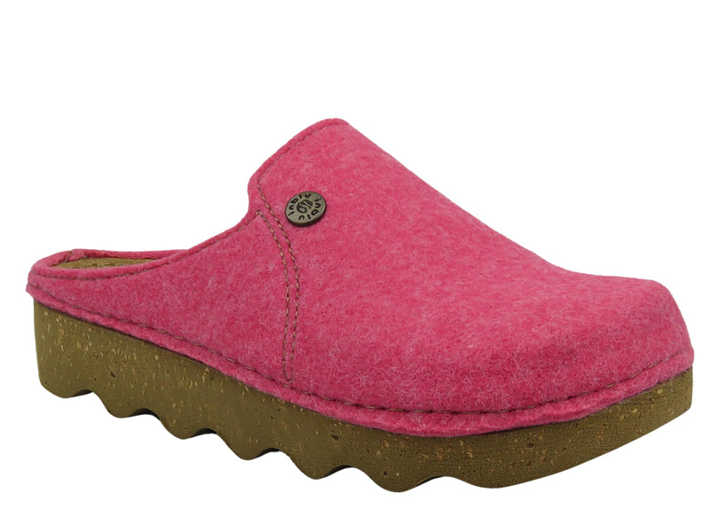 Dámské růžové plstěné pantofle Inblu DK-12 s korkovou podrážkou