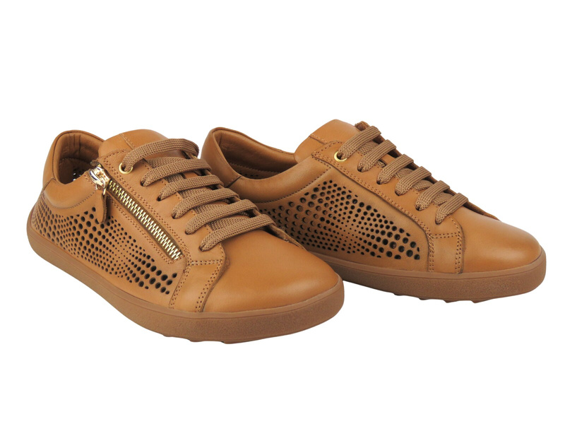Barefoot kožené minimalistické dámské polobotky se zvýšenou šířkou H - Nika Komfort 26051, hnědé