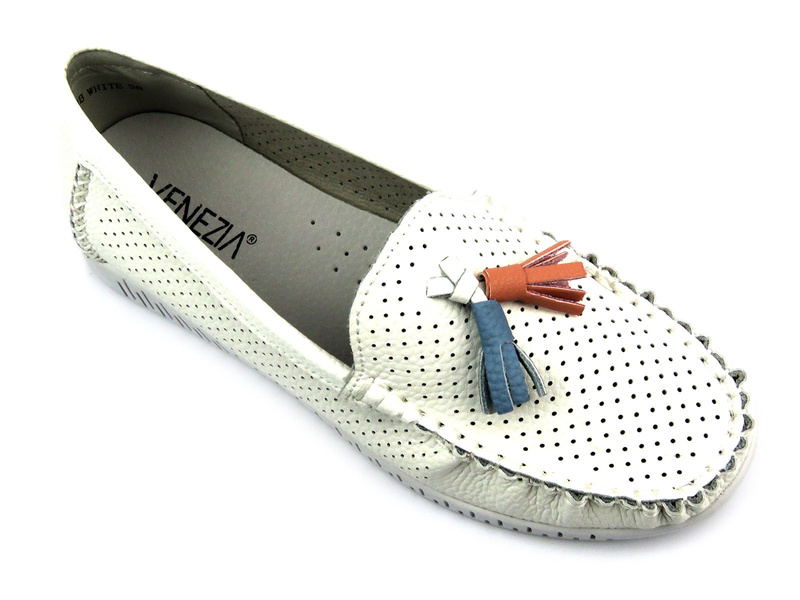 Dámské boty, mokasíny z přírodní kůže - VENEZIA 00104104-71, béžová