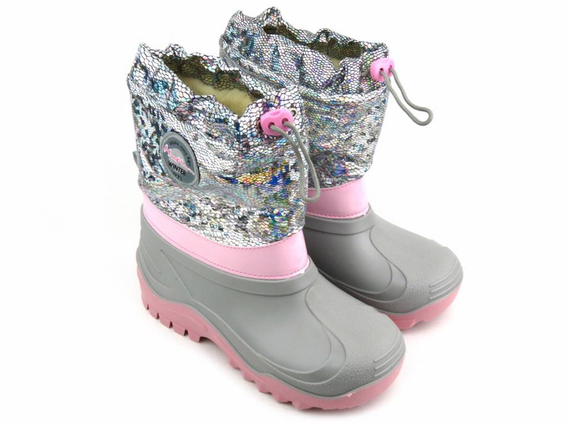 Teplé dětské sněhule s lesklými šupinami - Ren But Muflon 32-468