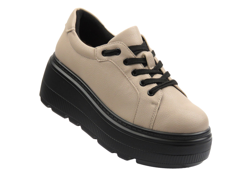 Dámské kožené tenisky khaki Cambell 25-19374