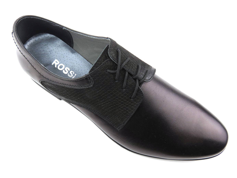 Elegantní pánské kožené boty - MOSKŁA 810, černá F