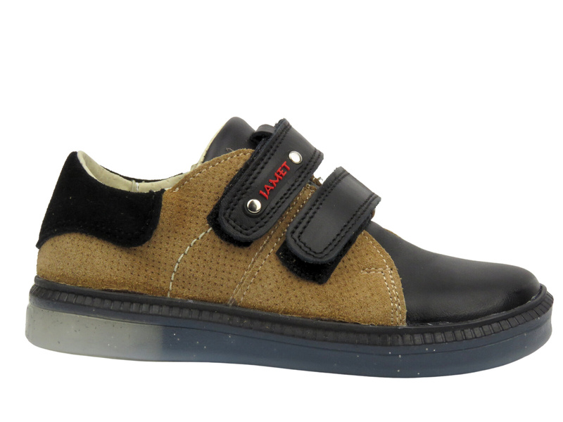 Kotníkové a polobotkové dětské boty - Jamet 2212, černo-hnědé