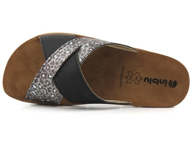 Dámské žabky s leopardím potiskem - Inblu CP-09, černé