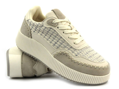 Dámská sportovní obuv na platformě - BRIVIDO SHOES TW0815-09, béžová