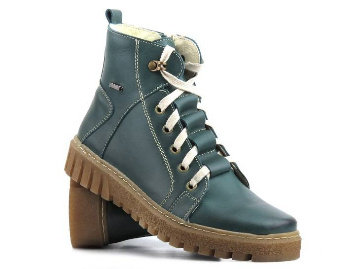 Dámské kožené boty zateplené vlnou - HELIOS Komfort 577W, cappuccino