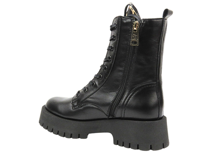 Dámské kožené boty - CheBello 4587 Black with Zipper 