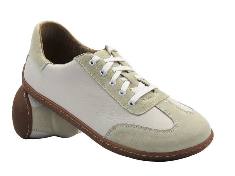 Dámské barefoot kožené bílé polobotky Wasak 0744 šířka H