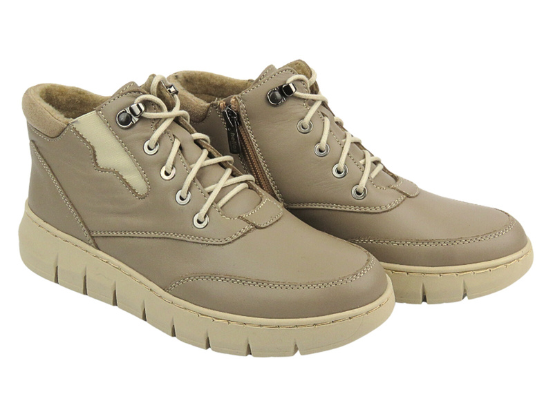 Dámské kotníkové boty z přírodní kůže - HELIOS Komfort 526, černá 2