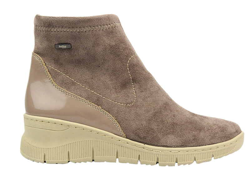 Dámské boty na platformě - HELIOS Comfort 600 Beige se zipem Polská značka