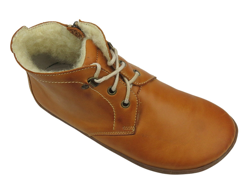 Dámské barefoot kotníkové boty Helios Komfort 501P, světle hnědé, minimalistické