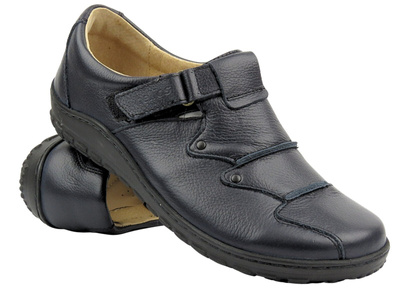 Pohodlné dámské boty z měkké kůže Helios Komfort 780-2, tmavě modrá