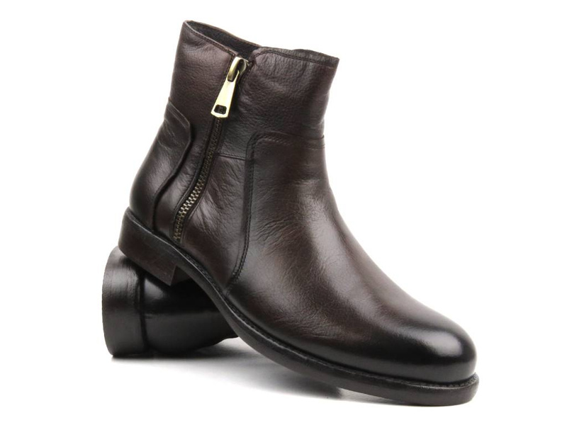 Pánské kotníkové boty na dva zipy - JOHN DOUBARE 162B-01D32R, hnědé