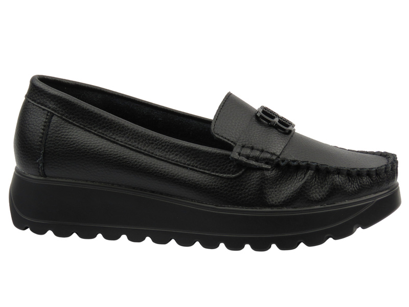 Dámské boty a mokasíny z přírodní kůže - Vinceza 66771, černá