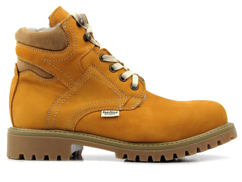 Dámské kožené boty zateplené vlnou - HELIOS Komfort 616/2G, camel