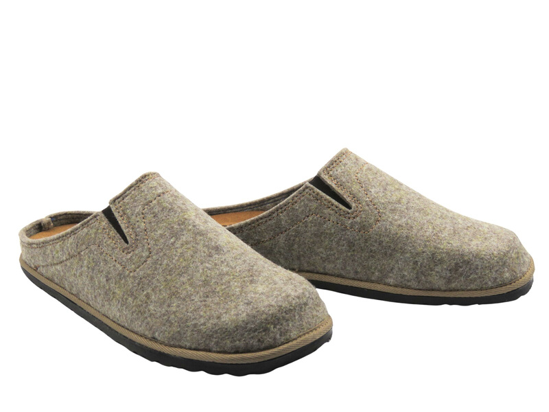 Teplé pánské pantofle s vyjímatelnou koženou stélkou – INBLU 155M025, hnědé