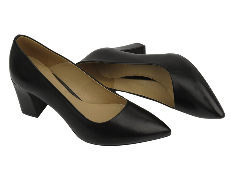 Kožené lodičky na vysokém podpatku - UNCOME 32010, černé