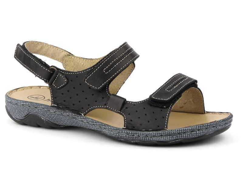 Kožené dámské sandály polské značky Helios Komfort 794, černé