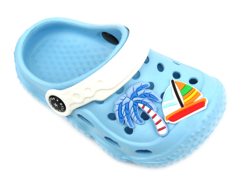 Žabky, dívčí dřeváky sandály - AMERICAN CLUB NH 75/23, NH 76/23, fialové s duhou