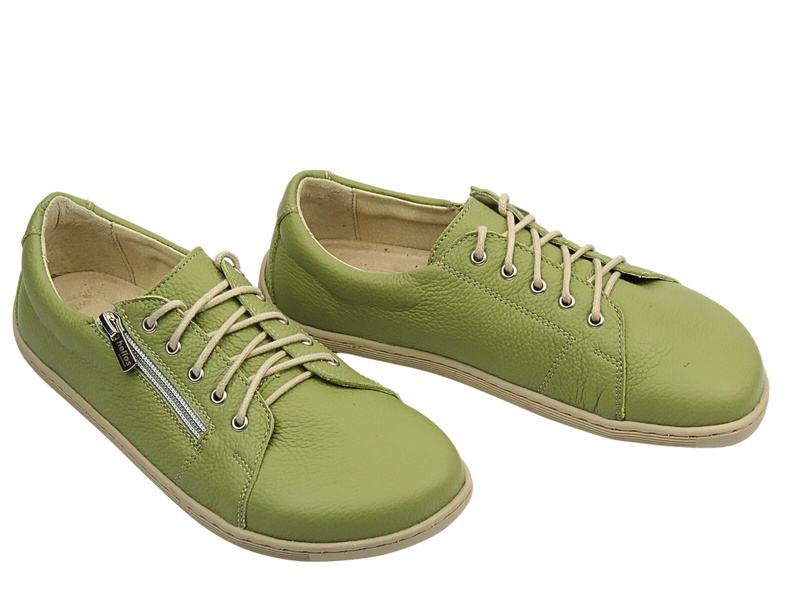 BareFoot minimalistické dámské polobotky zelené Helios Komfort 436