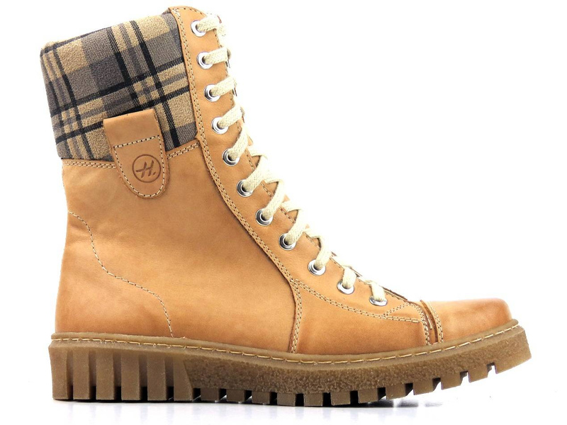 Teplé dámské kozačky na zip - HELIOS Komfort 576, světle hnědé 2