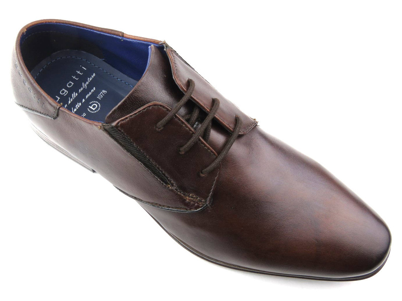 Elegantní pánské boty z přírodní kůže - BUGATTI 312-A311E-4100, hnědá