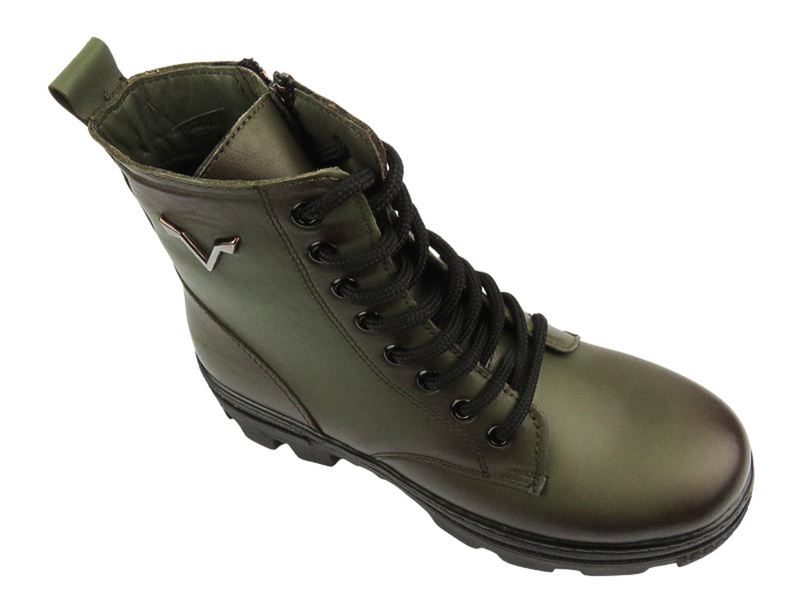 Dámské kožené kotníkové boty - VACARRO 490, černé