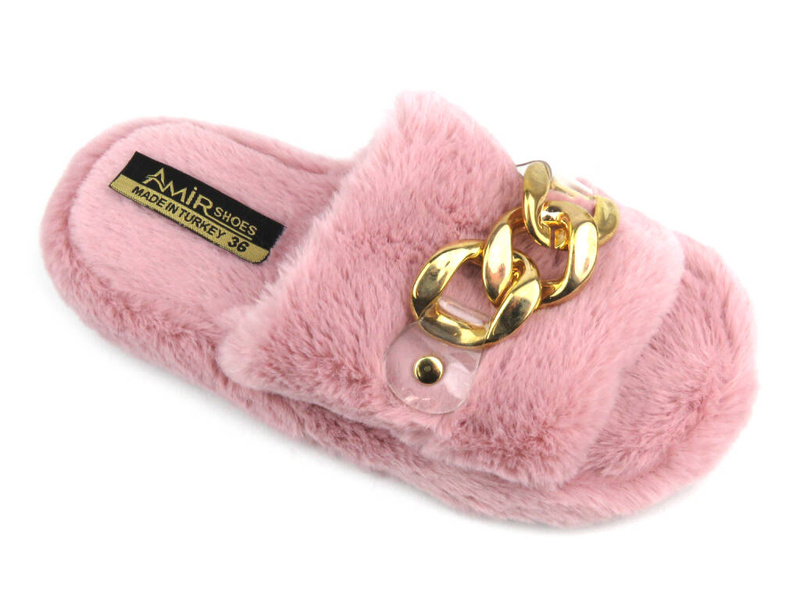 Měkké dámské pantofle -Ami Kap 158, růžové