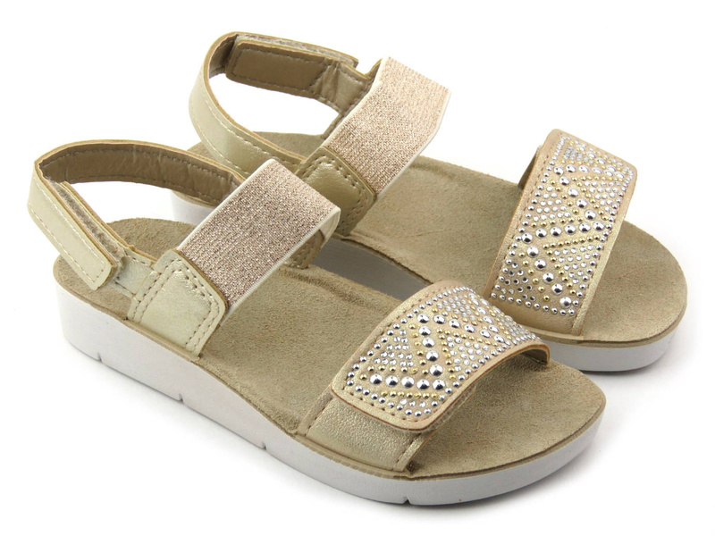 Dětské sandály s koženou stélkou - BEFADO 068Y002, platina