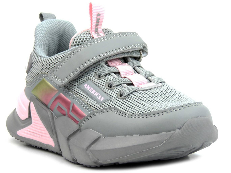 Tenisky, sportovní obuv pro dívky - AMERICAN CLUB AA 27/22, šedá