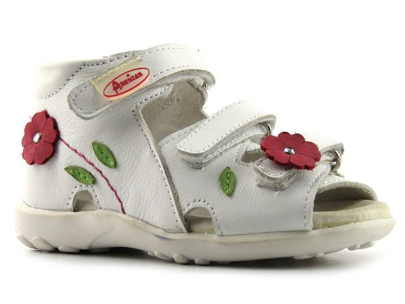 Dětské dívčí sandály American Club TY1612-9346, bílé