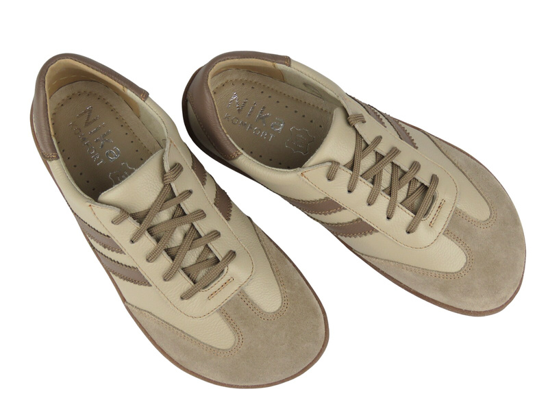 Barefoot kožené minimalistické dámské polobotky Nika Komfort 1444, Vanilia
