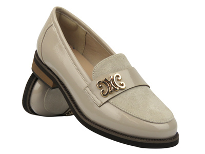 Elegantní dámské polobotky, mokasíny – Potocki 25-12570, béžové