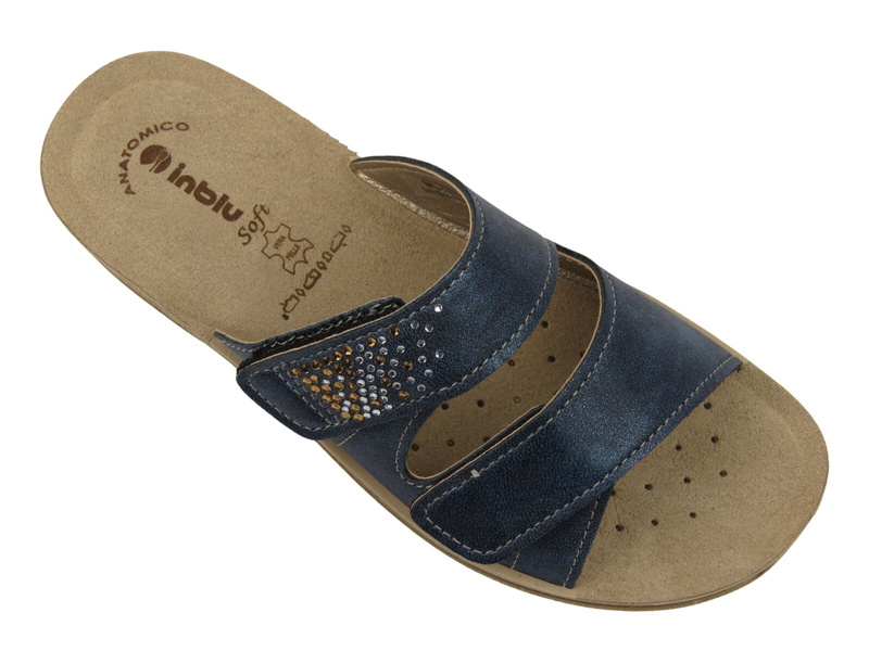 Dámské žabky na klínku - INBLU PV-09, tmavě modrá