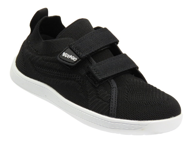 Barefoot, tenisky, dětské papuče na suchý zip - BEFADO 003Y014, černé