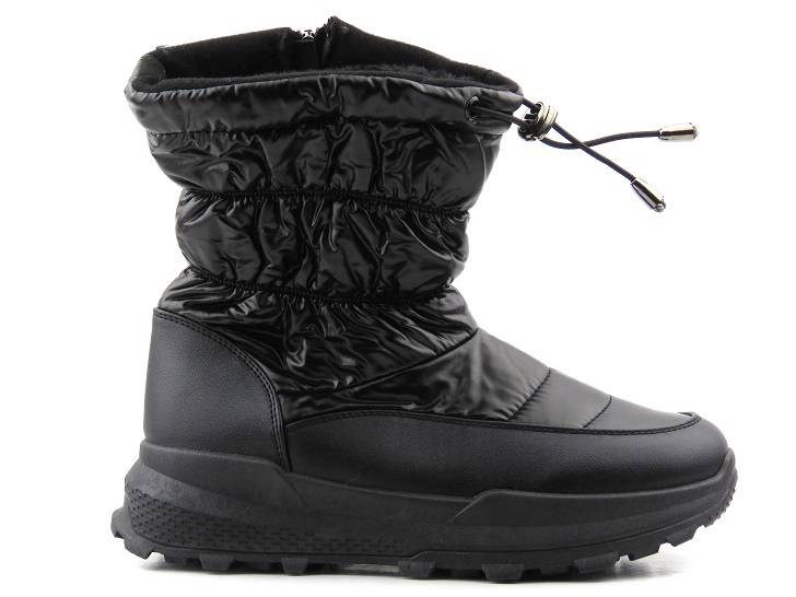 Dámské sněhule se zipem a šňůrkou - NOVINKY 21SN26-4353, černé