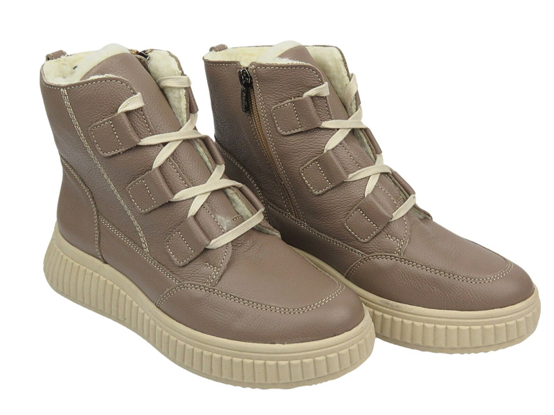 Dámské kozačky polské značky HELIOS Comfort 559 Brown se zipem