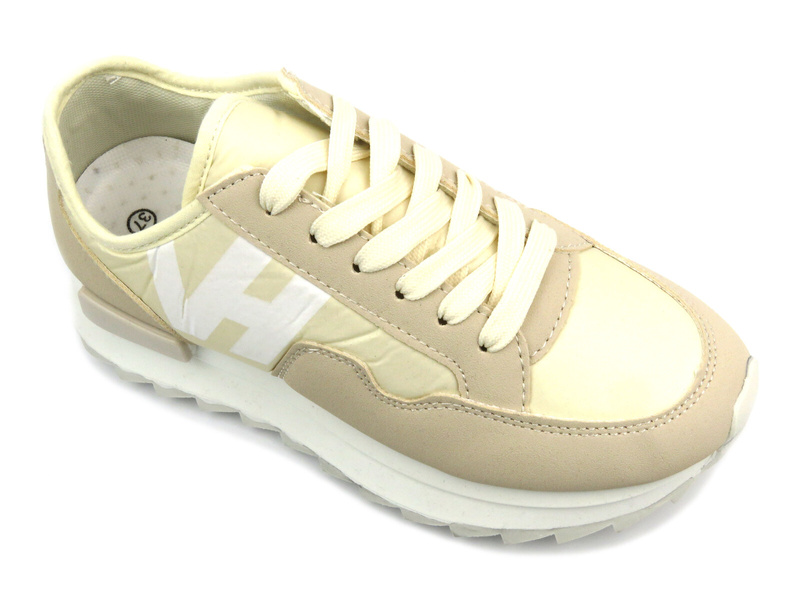 Dámské tenisky na platformě - Potocki 24-16311, béžová barva