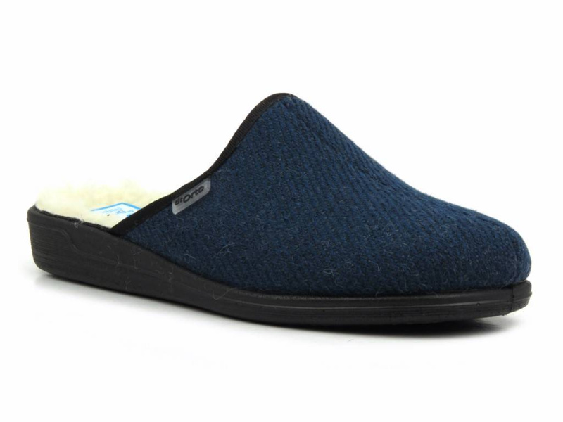 Zateplené pánské pantofle s vlnou - Dr Orto 000M325, tmavě modrá