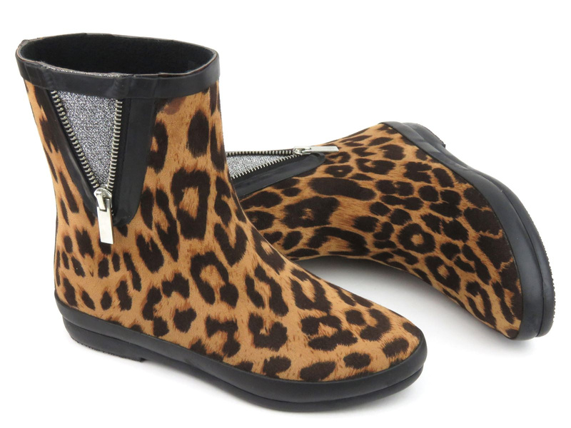 Dámské gumové kotníkové boty, Potocki Chelsea boots, 23-36062, leopardí potisk