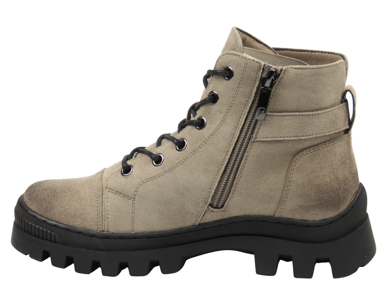 Zateplené dámské kotníkové boty - Potocki 23-12168, béžové