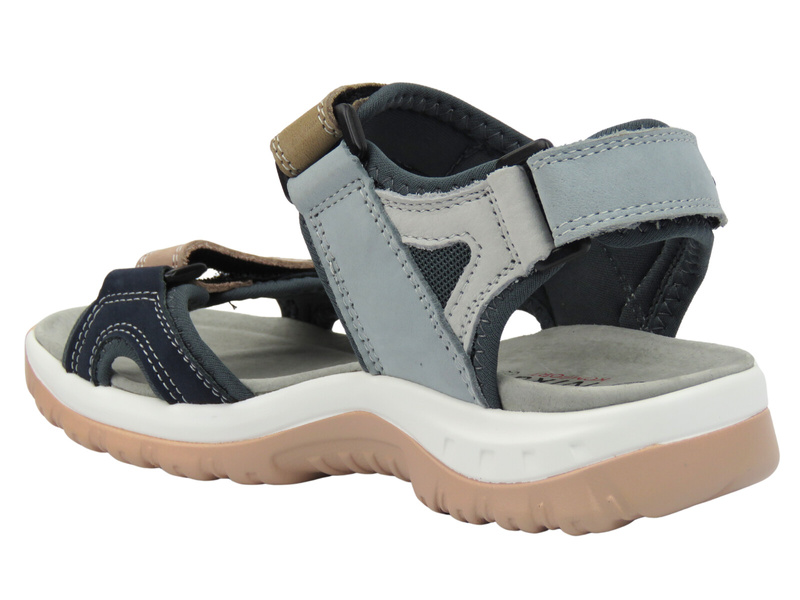 Dámské kožené sandály na suchý zip - Nika comfort H-665, modrá