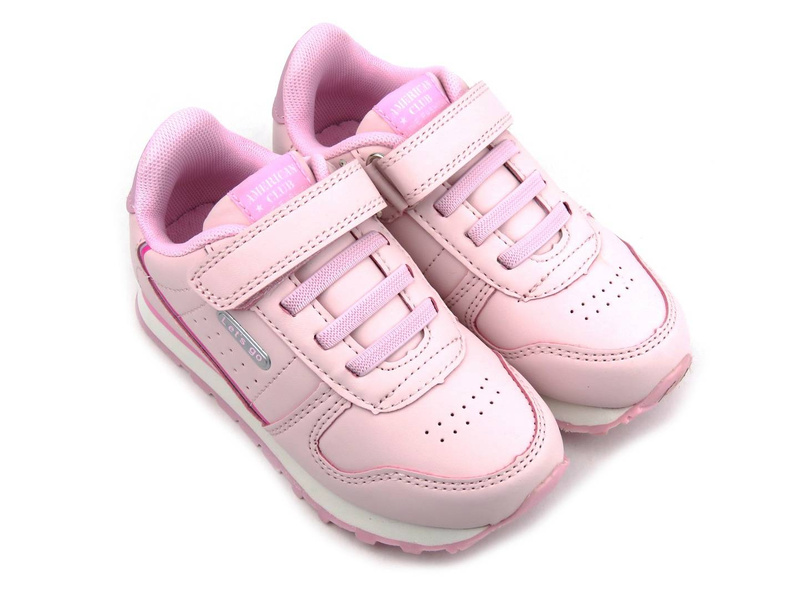 Dětské tenisky se zapínáním na suchý zip - AMERICAN CLUB ES68/22, růžové