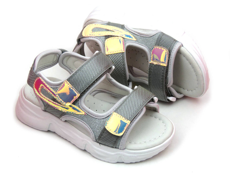 Dětské sandály s koženou podšívkou - Weestep R207750842, šedá