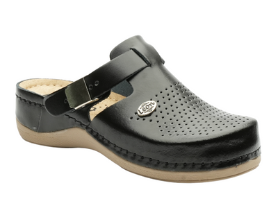 BERKEMANN 01753-473 Dámské kožené žabky s podpatky Slip-on Brown